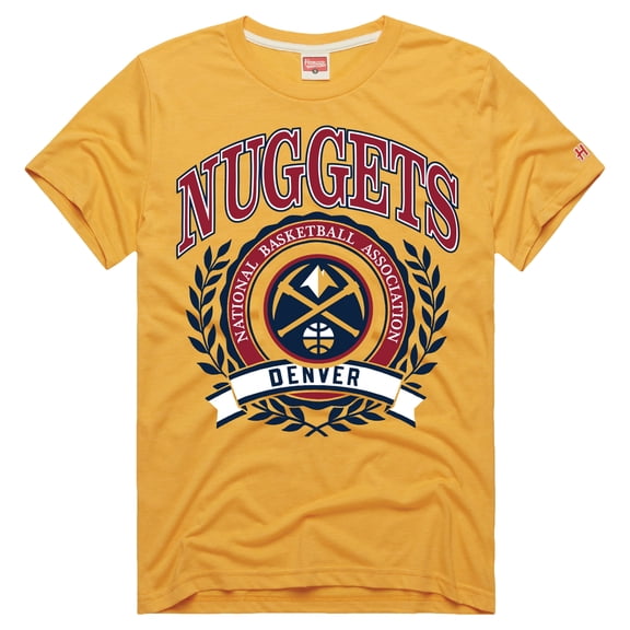 Unisex Homage  Gold Denver Nuggets Crest Tri-Blend T-Shirt