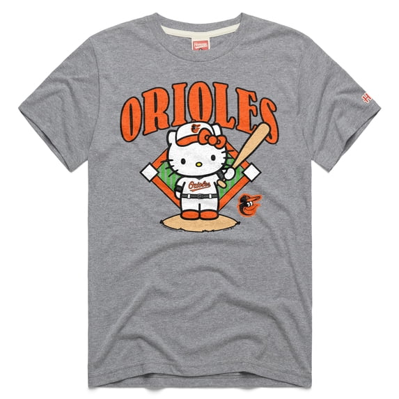Unisex Homage Gray Baltimore Orioles Hello Kitty Tri-Blend T-Shirt