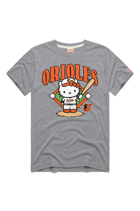 Unisex Homage Gray Baltimore Orioles Hello Kitty Tri-Blend T-Shirt