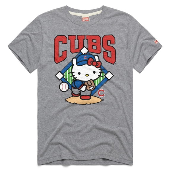 Unisex Homage Gray Chicago Cubs Hello Kitty Tri-Blend T-Shirt