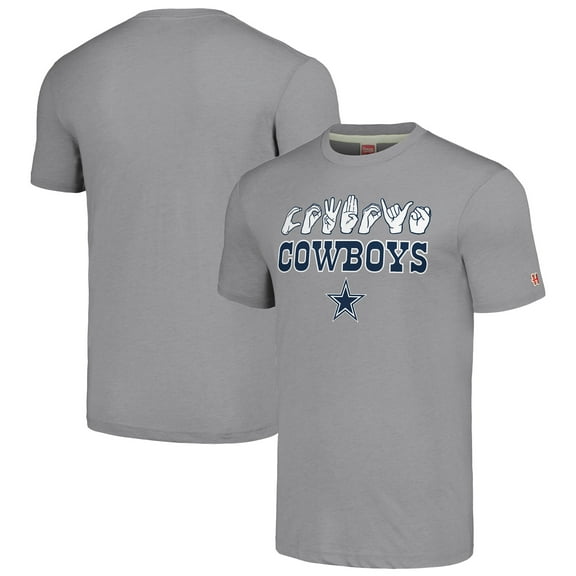 Unisex Homage Gray Dallas Cowboys The NFL ASL Collection by Love Sign American Sign Language T-Shirt