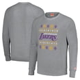 thumbnail image 1 of Unisex Homage Gray Los Angeles Lakers Holiday Tri-Blend Raglan Pullover Sweatshirt, 1 of 3