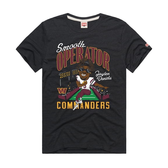 Unisex Homage Jayden Daniels Charcoal Washington Commanders Caricature Player Graphic Tri-Blend T-Shirt