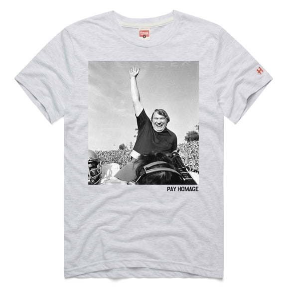 Unisex Homage John Madden Ash Oakland Raiders Tri-Blend T-Shirt