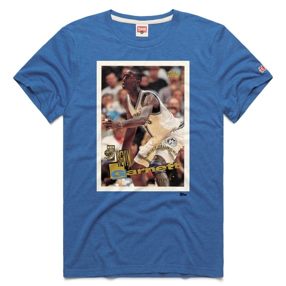 Unisex Homage Kevin Garnett Blue Minnesota Timberwolves Topps Trading Card Player Tri-Blend T-Shirt