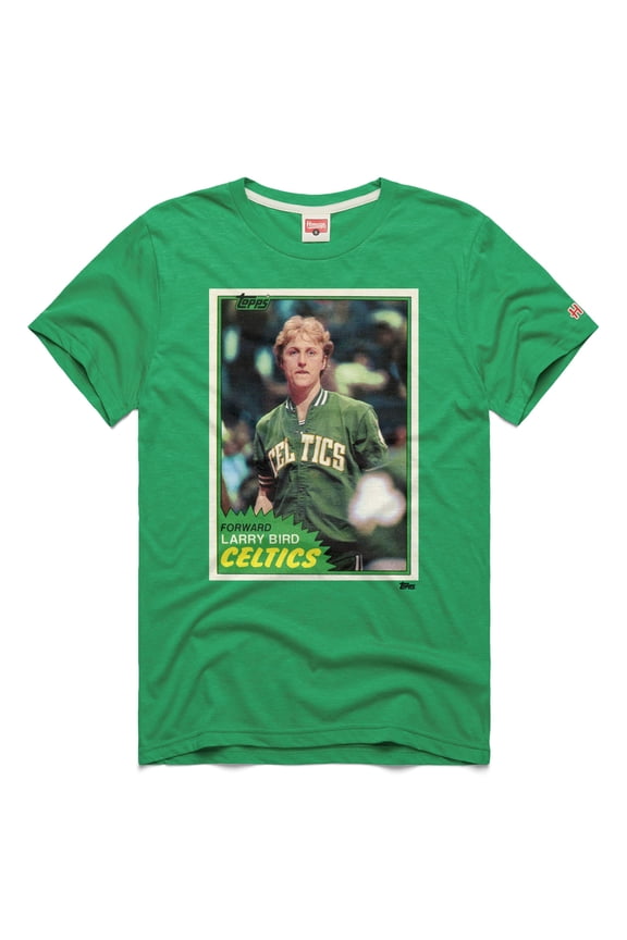 Unisex Homage Larry Bird Green Boston Celtics Topps Trading Card Player Tri-Blend T-Shirt