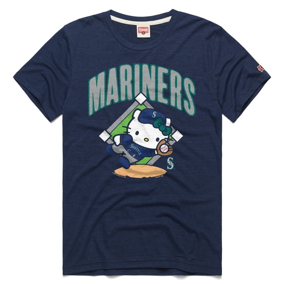 Unisex Homage Navy Seattle Mariners Hello Kitty Tri-Blend T-Shirt