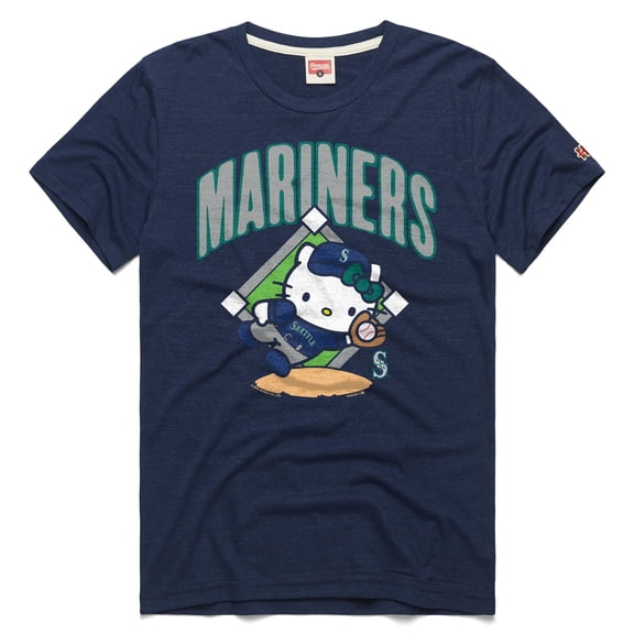 Unisex Homage Navy Seattle Mariners Hello Kitty Tri-Blend T-Shirt