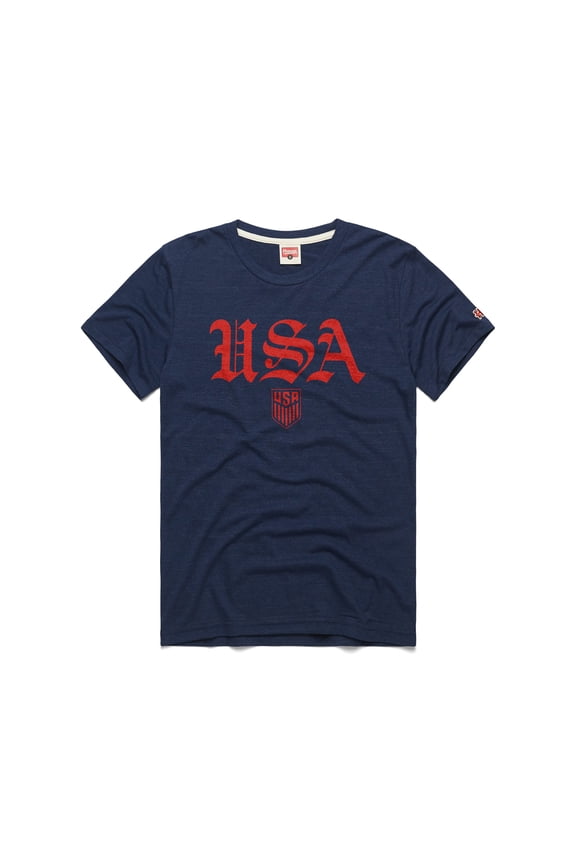 Unisex Homage Navy USMNT Old English Graphic Tri-Blend T-Shirt