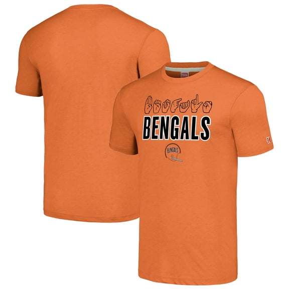 Unisex Homage Orange Cincinnati Bengals The NFL ASL Collection by Love Sign American Sign Language T-Shirt