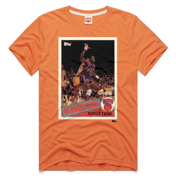 Unisex Homage Patrick Ewing Orange New York Knicks Topps Trading Card Player Tri-Blend T-Shirt