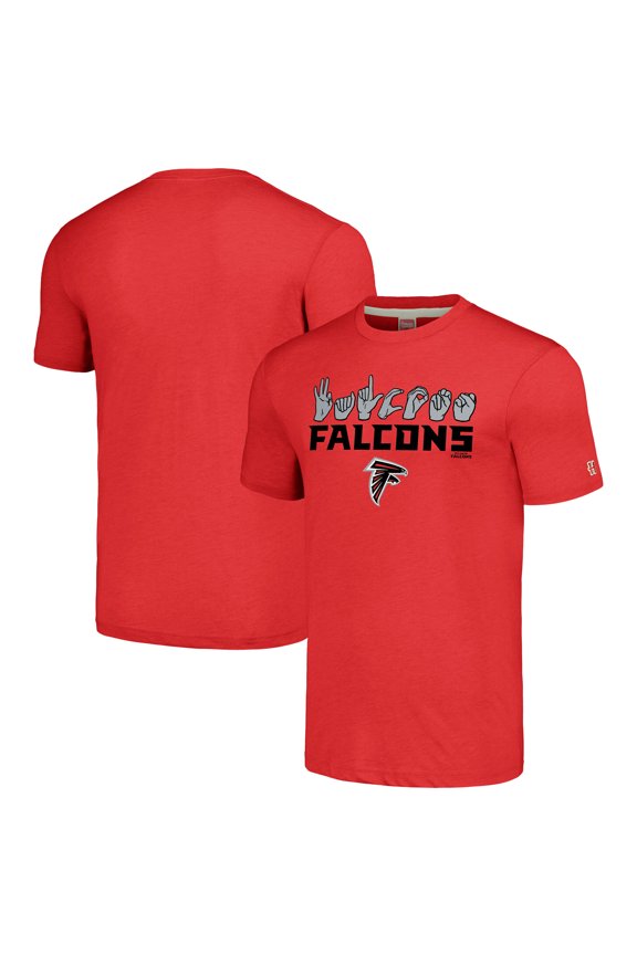 Unisex Homage Red Atlanta Falcons The NFL ASL Collection by Love Sign American Sign Language T-Shirt