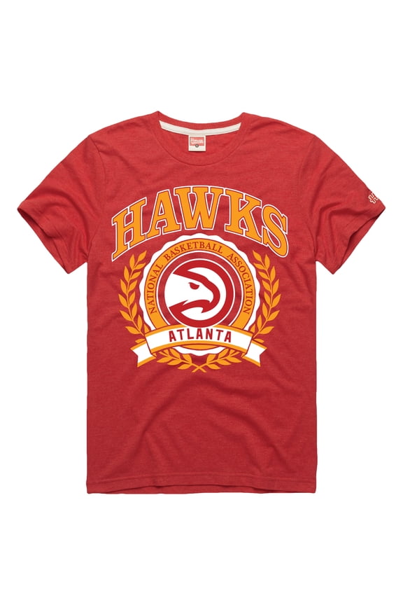 Unisex Homage  Red Atlanta Hawks Crest Tri-Blend T-Shirt