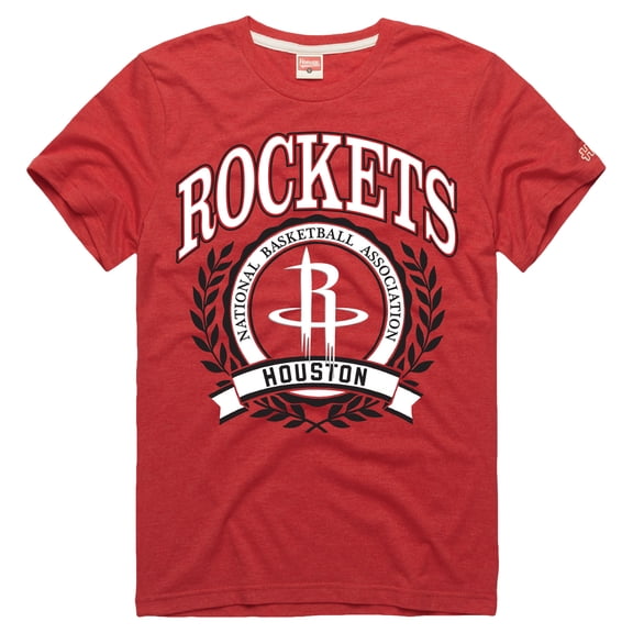 Unisex Homage  Red Houston Rockets Crest Tri-Blend T-Shirt
