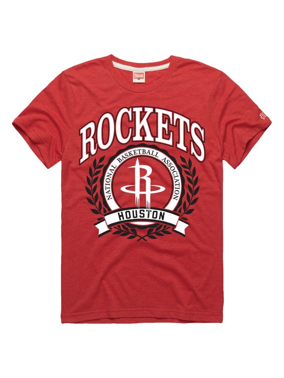 Unisex Homage Red Houston Rockets Crest Tri-Blend T-Shirt
