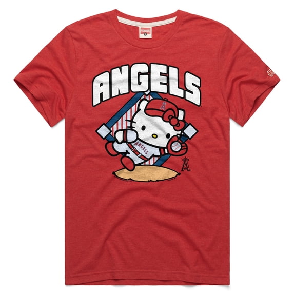 Unisex Homage Red Los Angeles Angels Hello Kitty Tri-Blend T-Shirt