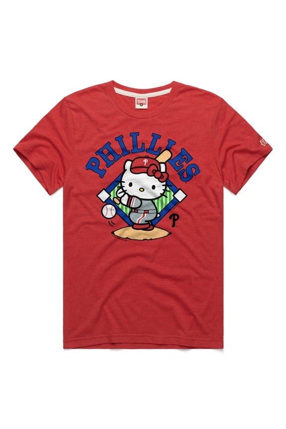 Unisex Homage Red Philadelphia Phillies Hello Kitty Tri-Blend T-Shirt