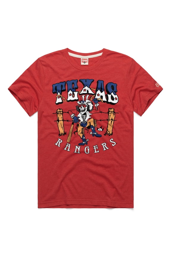 Unisex Homage  Red Texas Rangers MLB x Grateful Dead x Americana Tri-Blend T-Shirt