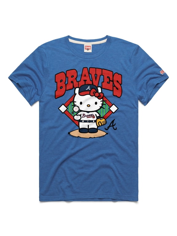 Unisex Homage Royal Atlanta Braves Hello Kitty Tri-Blend T-Shirt
