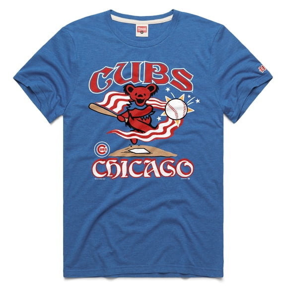 Unisex Homage Royal Chicago Cubs MLB x Grateful Dead x Americana Tri-Blend T-Shirt