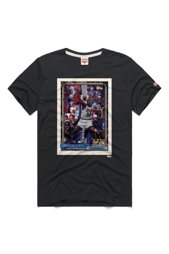Unisex Homage Shaquille O'Neal Charcoal Orlando Magic Topps Trading Card Player Tri-Blend T-Shirt