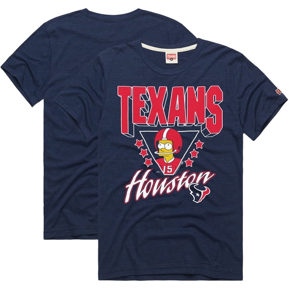 Unisex Homage x The Simpsons Navy Houston Texans Tri-Blend T-Shirt