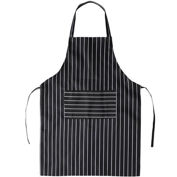 Unisex Home Apron With Striped Design For Coffee Shops And Kitchens Waterproof And Stain Resistant With Adjustable Fit Black