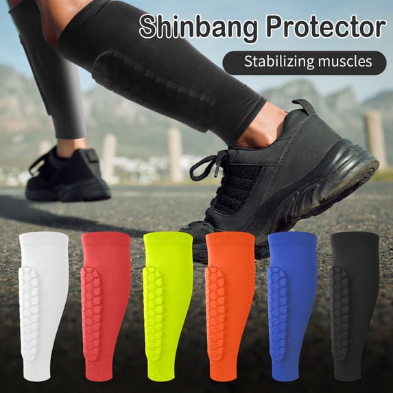 Unisex Honeycomb Compression Calf Sleeves Shin Guard Socks, Breathable Protective Leg Pads Cover for Adult Soccer Football Skiing and Intense Outdoor Sports