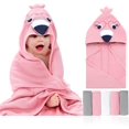 thumbnail image 1 of Unisex Hooded Baby Bath Towel for Newborn with 5 Baby Washcloths Animal Ultra Absorbent and Soft Cotton Hooded Bath Towel for Toddler Infant, 1 of 8