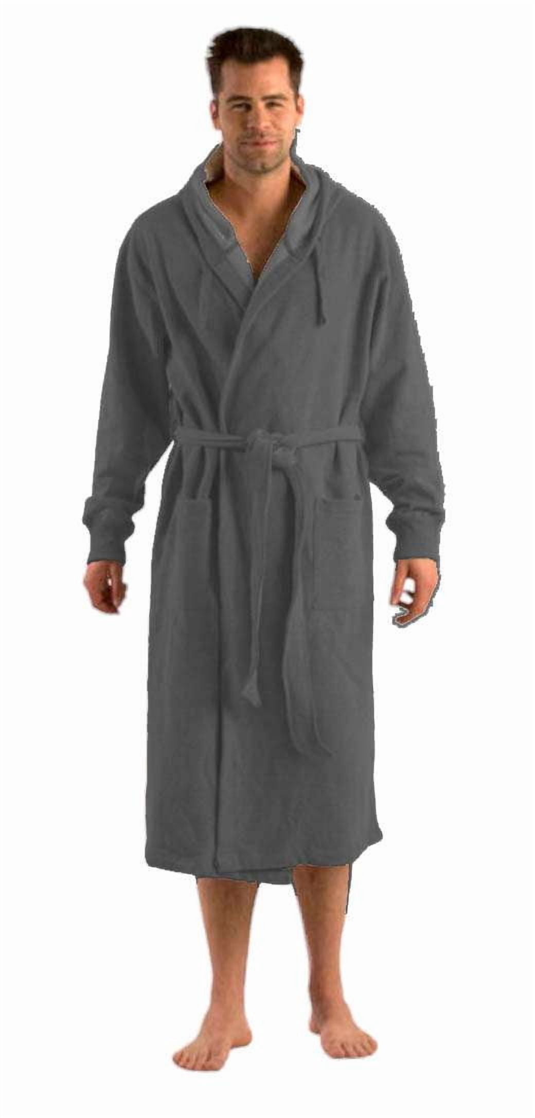 Unisex Hooded Bathrobe Sweatshirt Robe for Unisex Adult, Men and Women, Charcoal, XX-Large