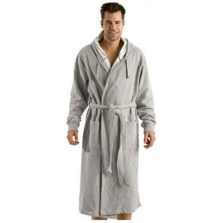 Unisex Hooded Bathrobe Sweatshirt Robe for Unisex Adult, Men and Women Gray  Small-Medium