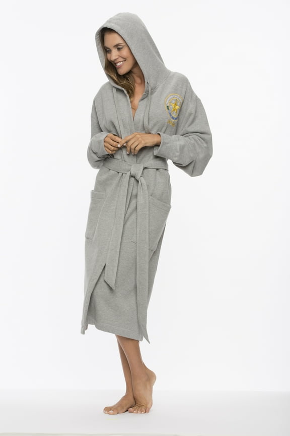 Unisex Hooded Bathrobe Sweatshirt Robe for Unisex Adult, Men and Women, Gray XX Large