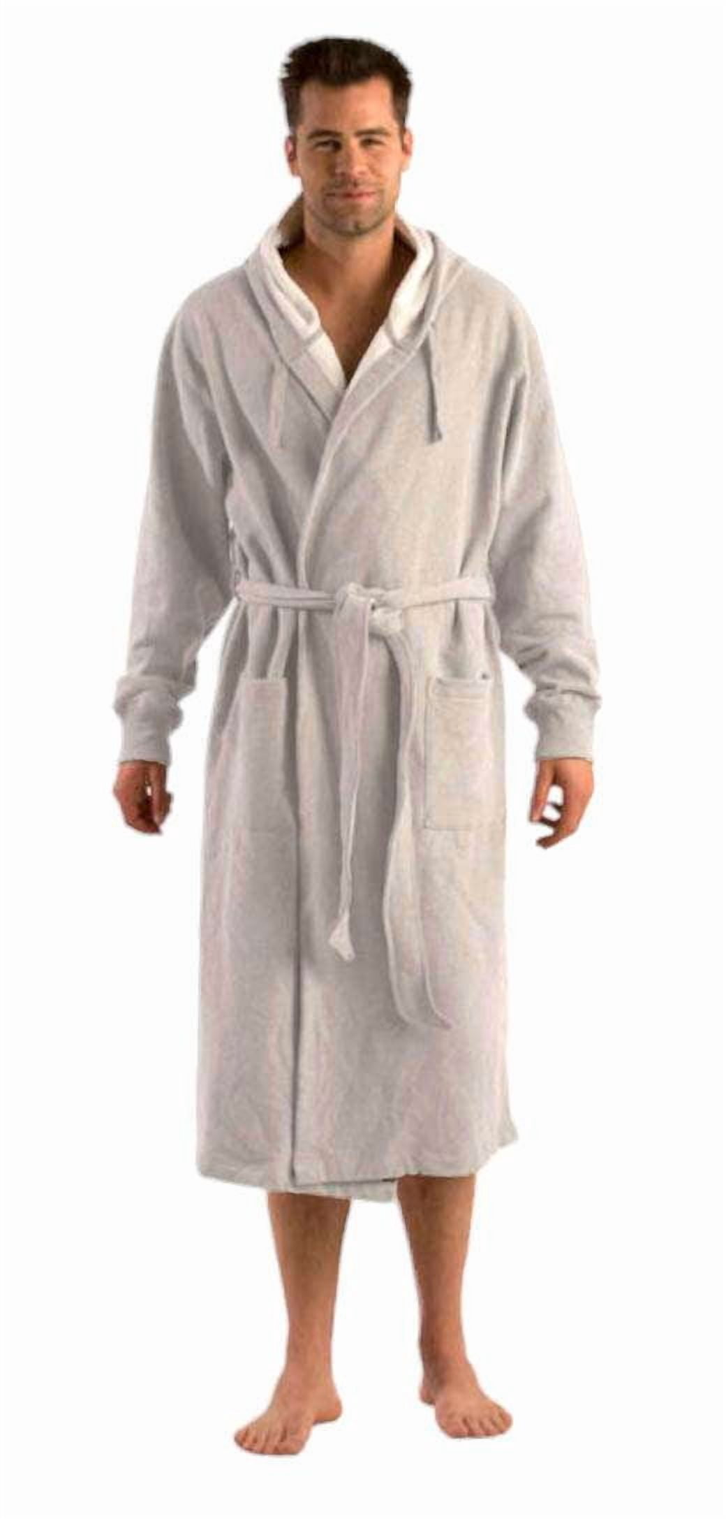 Unisex Hooded Bathrobe Sweatshirt Robe for Unisex Adult, Men and Women, Heather Gray, XX-Large