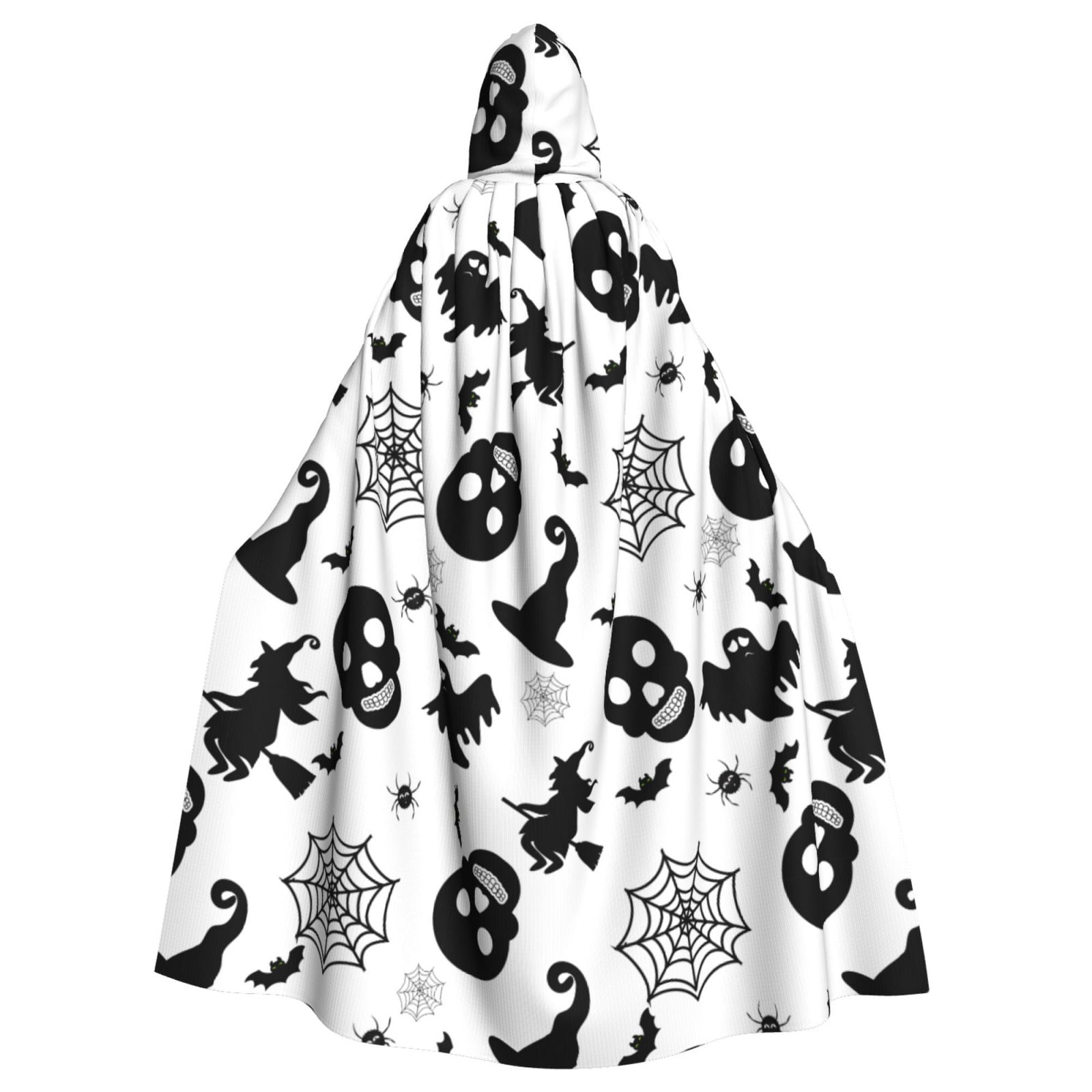 Unisex Hooded Cloak Adult Lightweight Overcoat Abstract Halloween Bat ...