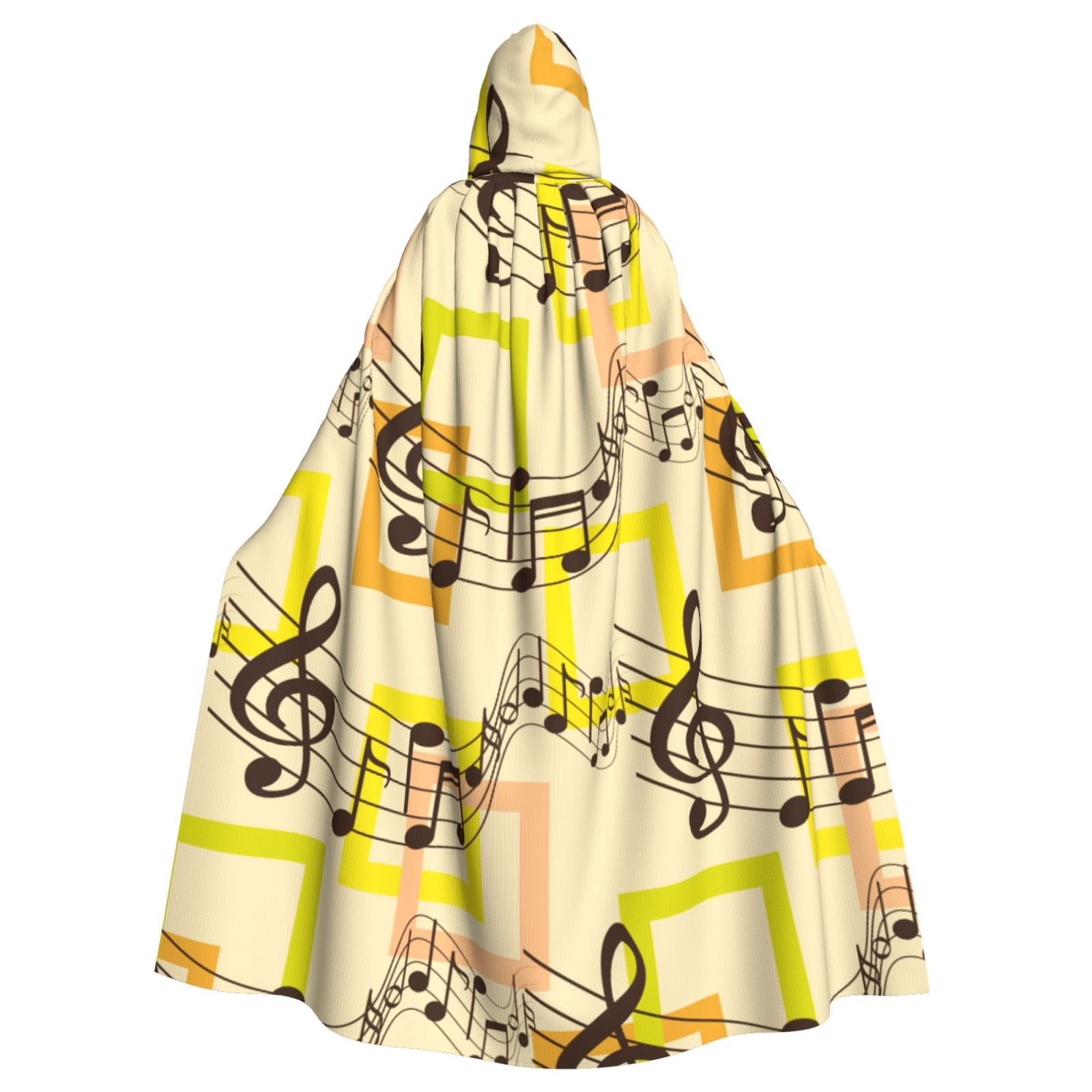 Unisex Hooded Cloak Adult Lightweight Overcoat Abstract Music Note ...