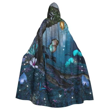 Gotneto Hooded Cloak Adult Cloak With Hood Unisex Halloween Capes Vampire Witch Cloak Cosplay Costume Cape Christmas Cape, Black, One Size