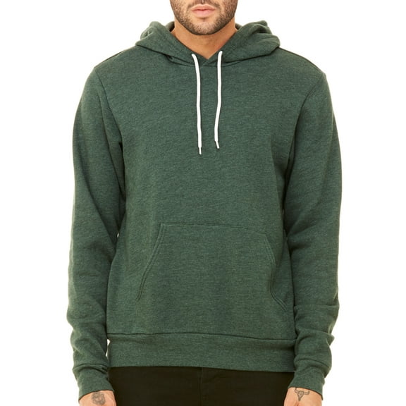 Unisex Hooded Sweater, Cotton/Poly Plain Hoodie - Heather Green MH200HOOD L