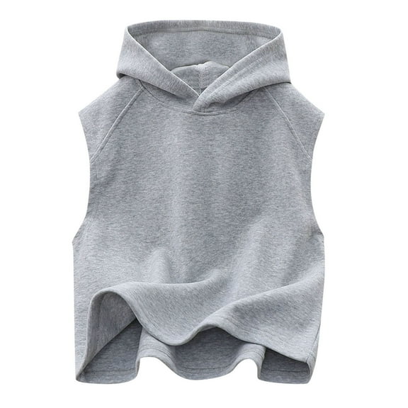 Unisex Hooded Tank Tops for Boys and Girls, Sleeveless Summer Shirts, Versatile Undershirts with Adjustable Hood