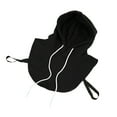 thumbnail image 1 of Unisex Hoodie Fake Collar Detachable Dickey Pullover Crop Top Harajuku Solid Color Half Sweatshirt Neck Warmer with Hat, 1 of 19