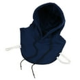 thumbnail image 1 of Unisex Hoodie Fake Collar Detachable Dickey Pullover Crop Top Harajuku Solid Color Half Sweatshirt Neck Warmer with Hat, 1 of 19