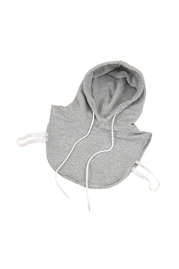 Unisex Hoodie Fake Collar Detachable Dickey Solid Color Half Sweatshirt with Hat