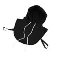 thumbnail image 1 of Unisex Hoodie Fake Collar Detachable Dickey Solid Color Half Sweatshirt with Hat, 1 of 20