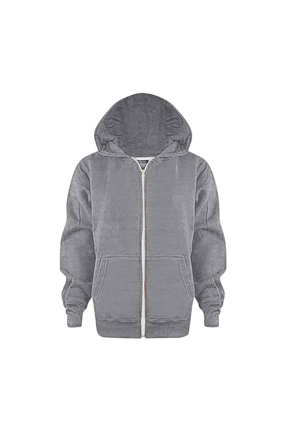 Unisex Hoodie Jackets, Letter Printed Pullover Sweatshirt With Kangaroo Pocket Casual Sport Warm Long Sleeve Tops Grey, 3-4Y