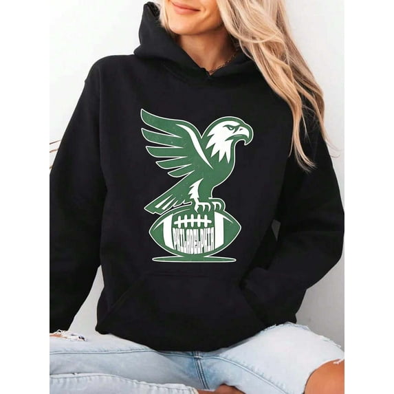 Unisex Hoodie Philadelphia Football Eagle Graphic Print Perfect For Game Day Gift For Fans Casual Wear And Outdoor Activities