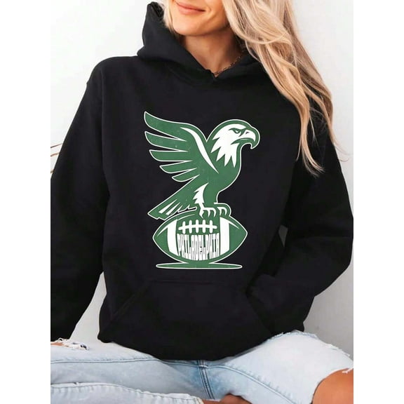 Unisex Hoodie Philadelphia Football Eagle Graphic Print Perfect For Game Day Gift For Fans Casual Wear And Outdoor Activities