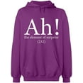 thumbnail image 1 of Unisex Hoodie Sweatshirt, Ah The Element of Surprise, Slim Fit, Long Sleeve Sweater - Purple Large, 1 of 2