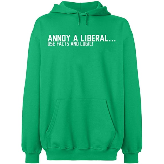 Unisex Hoodie Sweatshirt, Annoy a Liberal, Slim Fit, Long Sleeve Sweater - Irish Green 2X-Large