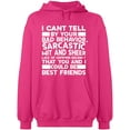 thumbnail image 1 of Unisex Hoodie Sweatshirt, Bad Behavior Sarcastic, Slim Fit, Long Sleeve Sweater - Heliconia X-Large, 1 of 2