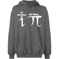 thumbnail image 1 of Unisex Hoodie Sweatshirt, Be Rational Get Real Pi, Custom Sweater, Slim Fit, Long Sleeve Sweater - Graphite Heather Large, 1 of 2
