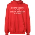 thumbnail image 1 of Unisex Hoodie Sweatshirt, Becoming a Classic, Slim Fit, Long Sleeve Sweater - Red Large, 1 of 2